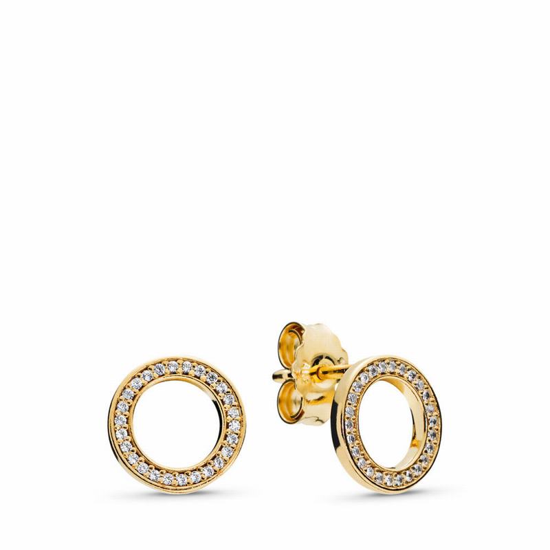 Pandora Shine™ Forever Stud Earrings - 18ct Gold Plated/Cubic Zirconia - Canada | MF1203EL